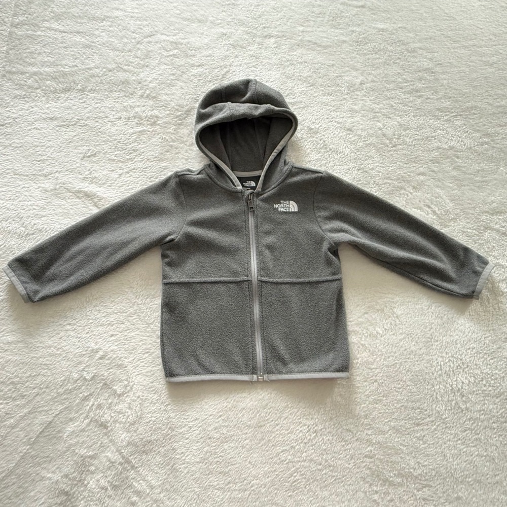 The North Face Kids Glacier Full Zip Fleece Hoodie Gray 18-24 Months NF0A3Y65 - Picture 6 of 6